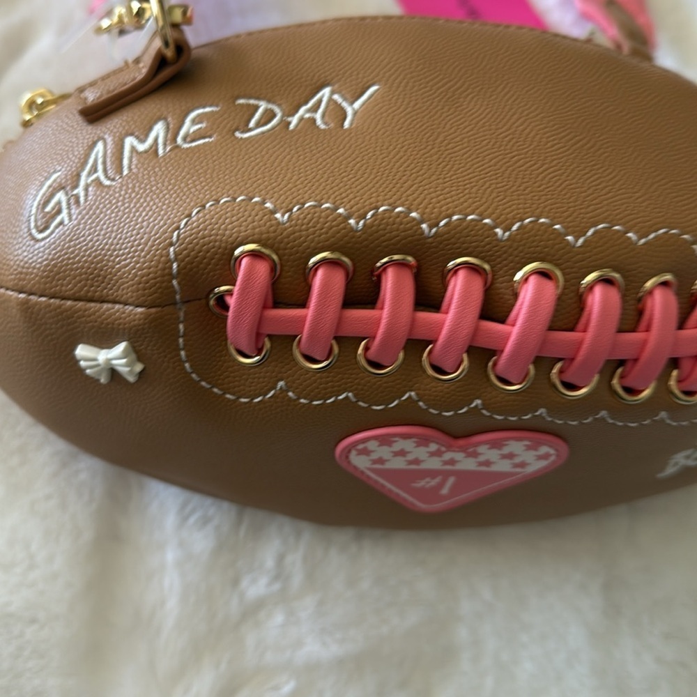 🎀🏈Betsey Johnson Kitsch Crossbody Football XOTOSS NWT 🏈🎀 - Picture 7 of 15
